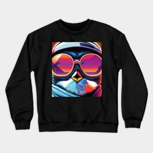 Shades of Cool: A Stylish Penguin in Sunglasses Crewneck Sweatshirt